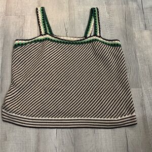 Lane Bryant Ribbed Black and White Sleeveless Tank Top